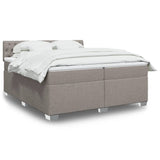 Sommier à lattes de lit avec matelas Taupe 200x200 cm Tissu