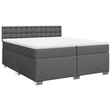 Sommier à lattes de lit avec matelas Gris foncé 200x200cm Tissu