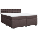 Slatted bed base with mattress Dark brown 200x200 cm