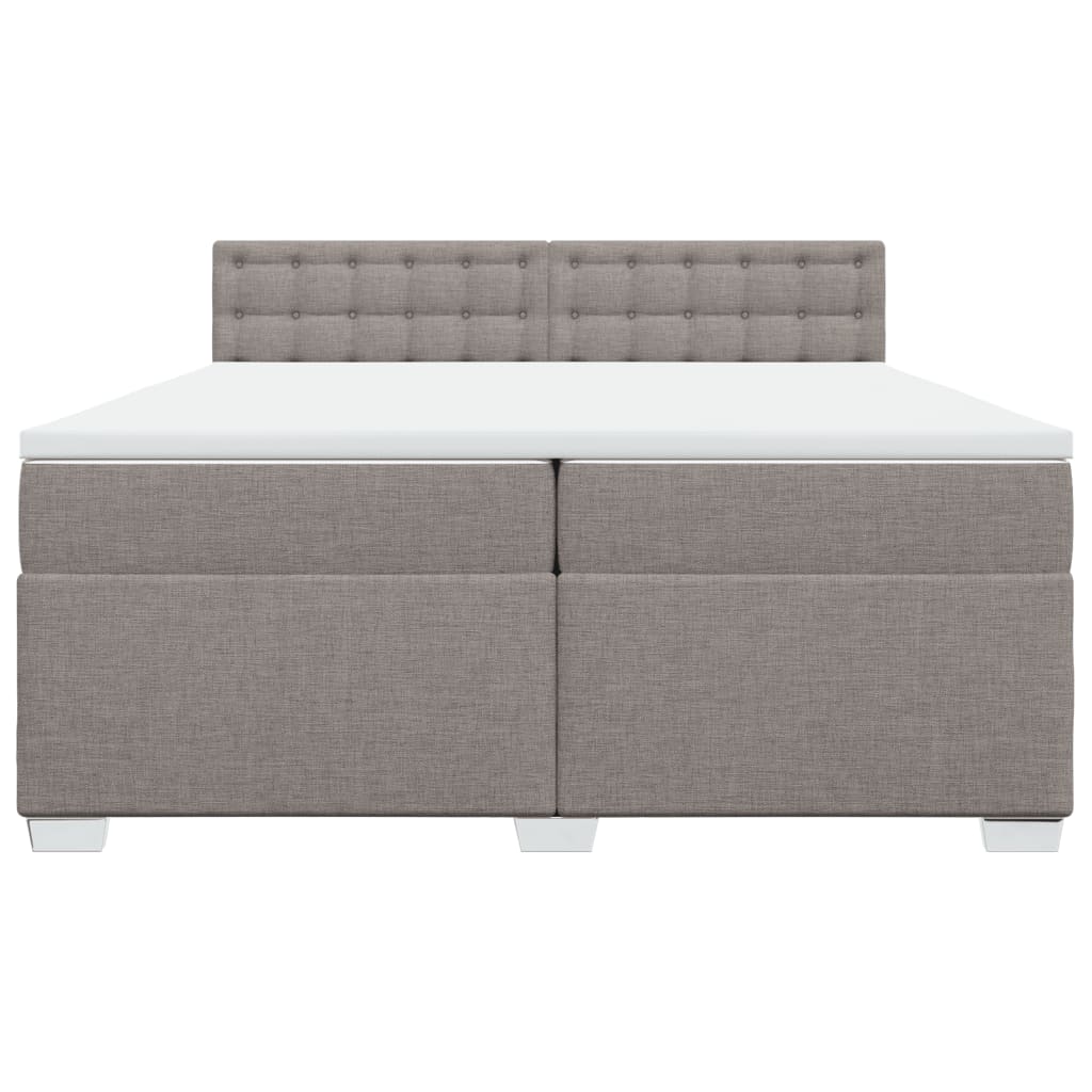 Sommier à lattes de lit avec matelas Taupe 200x200 cm Tissu