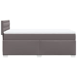 Bed slatted base with mattress Grey 80x200 cm Faux leather