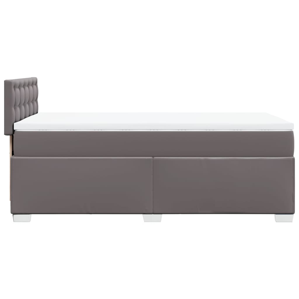 Slatted bed base with mattress Grey 90x190 cm Faux leather