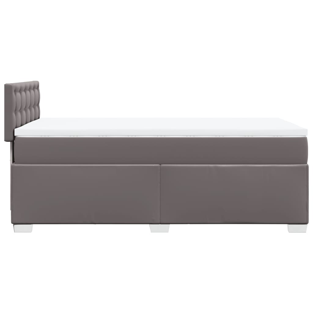 Bed slatted base with mattress Grey 90x200 cm Faux leather