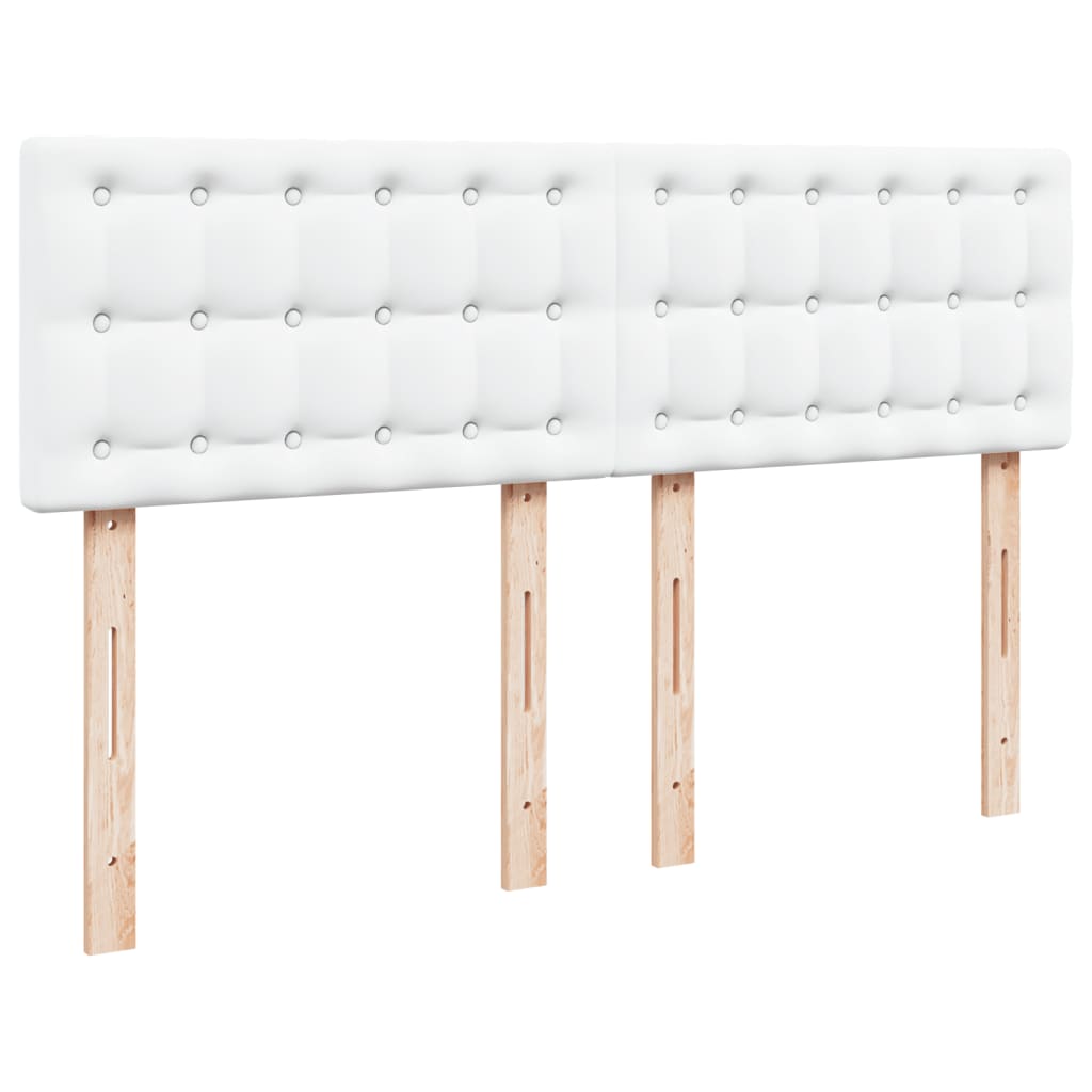 Sommier à lattes de lit avec matelas Blanc 140x190cm Similicuir