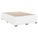 Sommier à lattes de lit avec matelas Blanc 140x190cm Similicuir