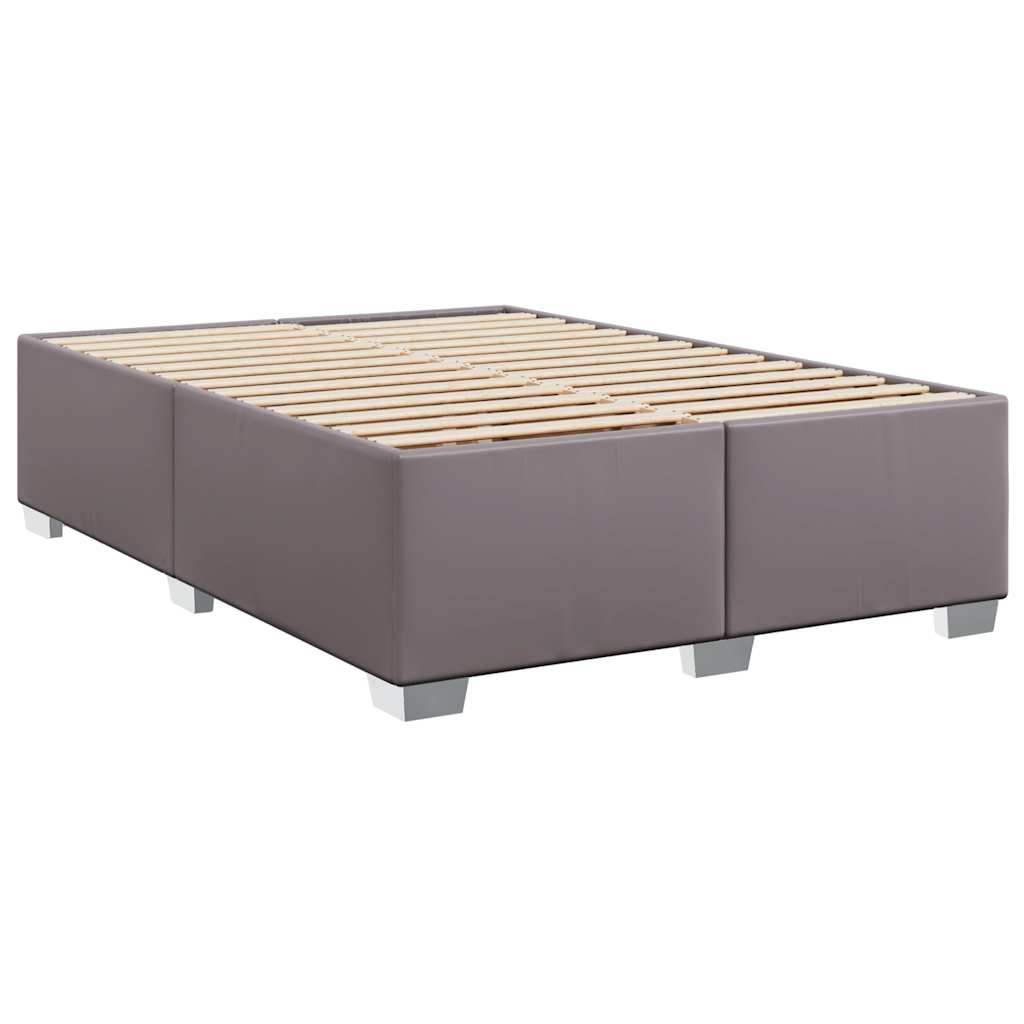 Sommier à lattes de lit avec matelas Gris 140x190 cm Similicuir