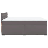 Slatted bed base with mattress Grey 160x200 cm Faux leather