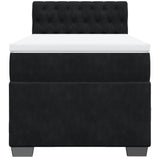 Black 80x200 cm Velvet slatted bed base and mattress