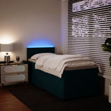 Slatted bed base with blue mattress 90x190 cm velvet