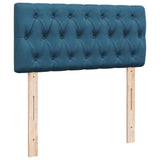 Slatted bed base with blue mattress 90x190 cm velvet