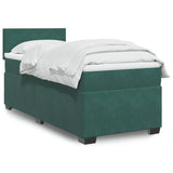 Slatted bed base with mattress Dark green 90x200 cm