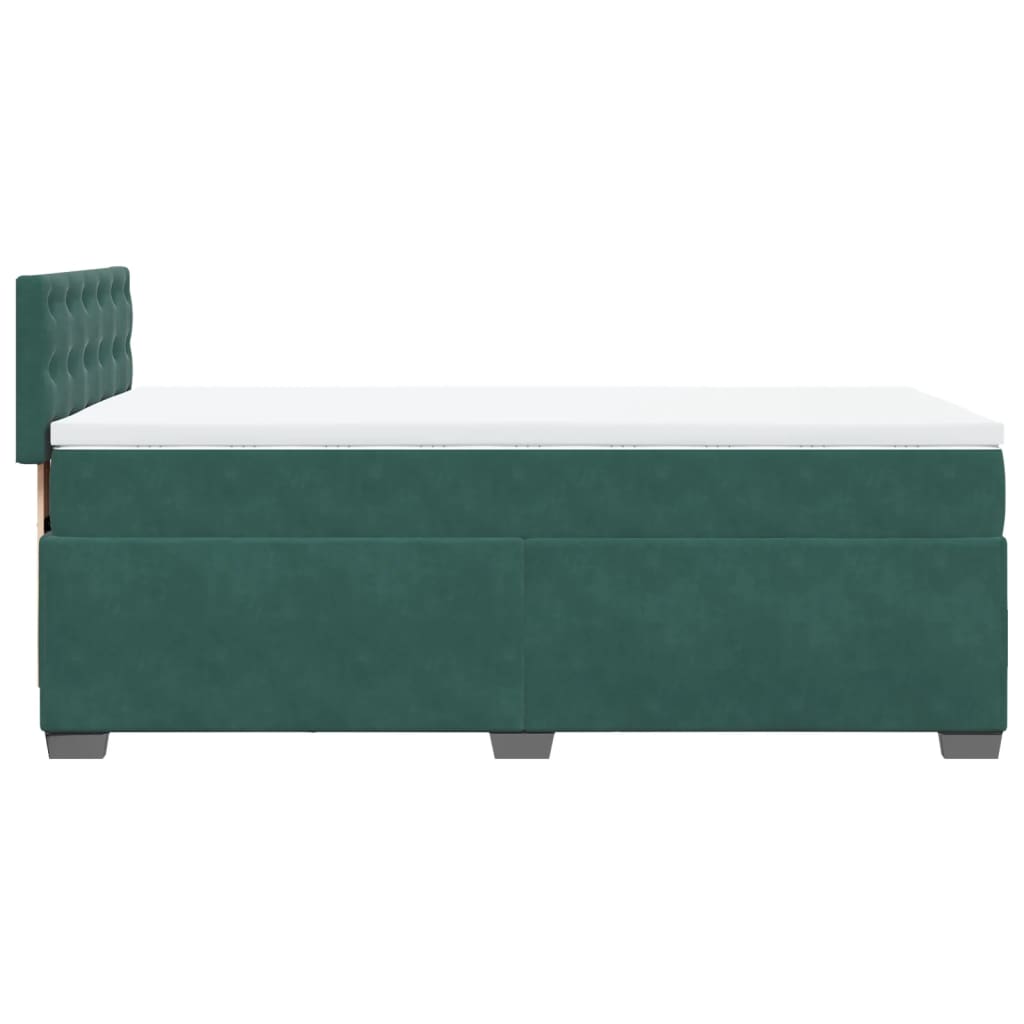 Slatted bed base with mattress Dark green 90x200 cm