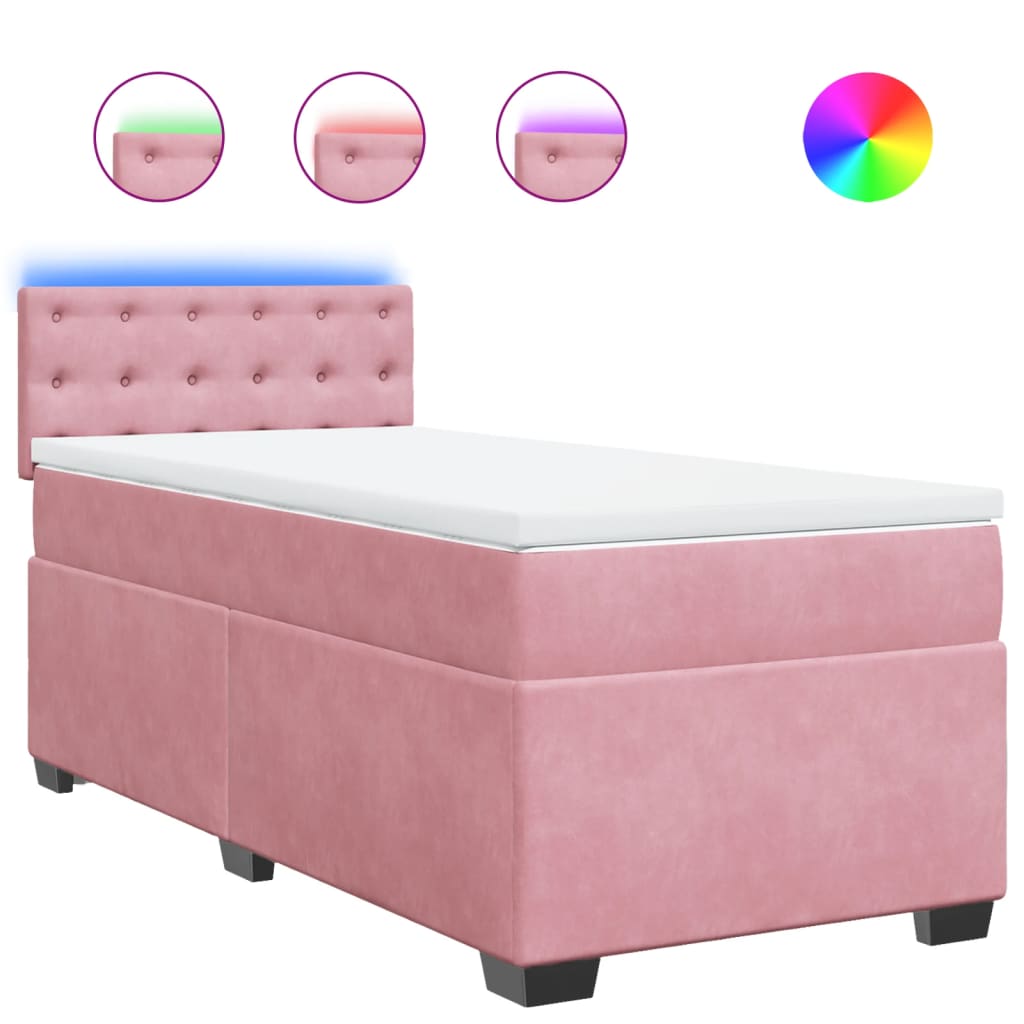 Sommier à lattes de lit avec matelas Rose 90x200 cm Velours