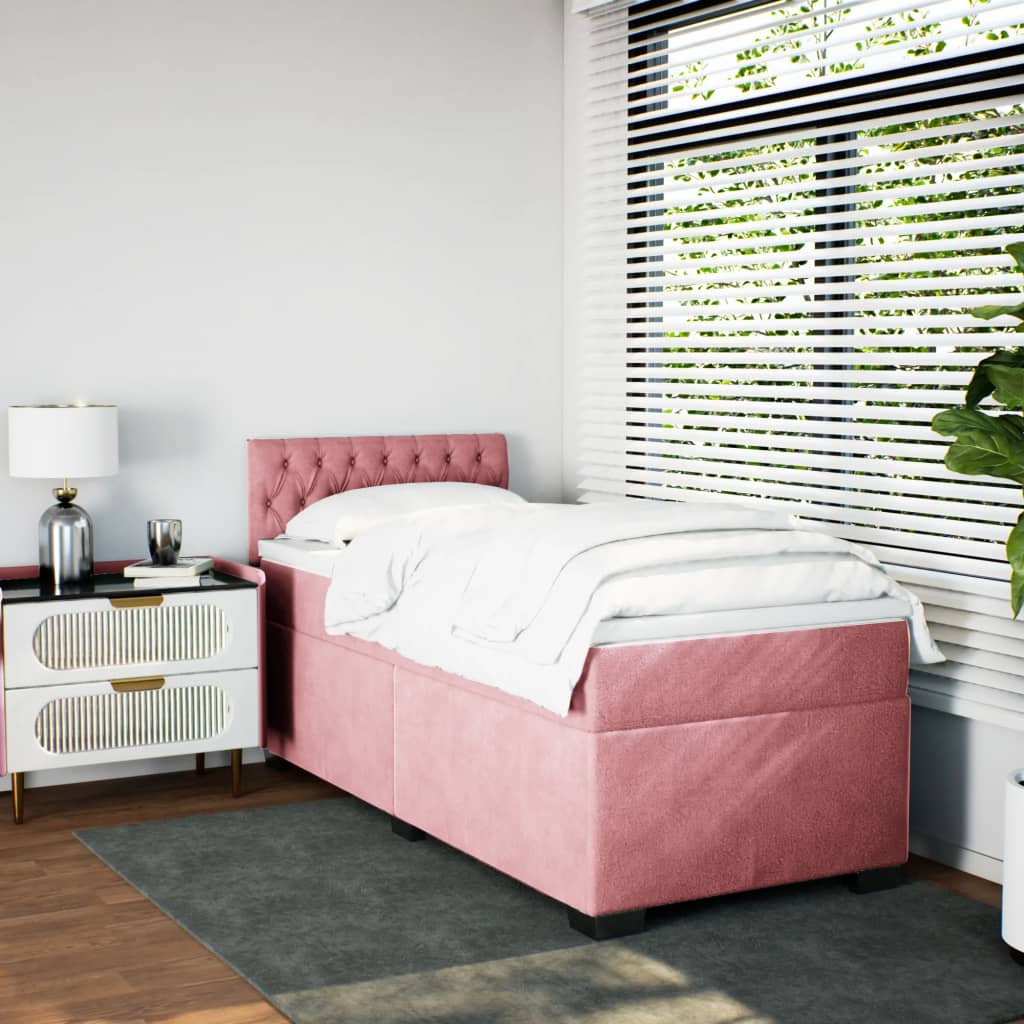 Sommier à lattes de lit avec matelas Rose 90x200 cm Velours