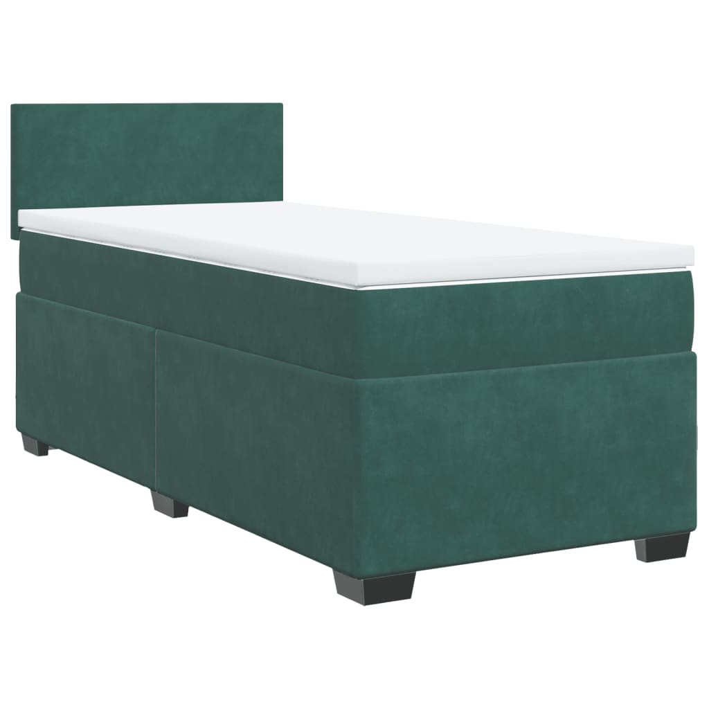 Slatted bed base with mattress Dark green 100x200 cm