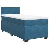 Slatted bed base with blue mattress 100x200 cm