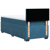 Slatted bed base with blue mattress 100x200 cm