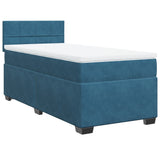 Slatted bed base with blue mattress 100x200 cm