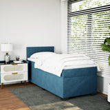 Slatted bed base with blue mattress 100x200 cm