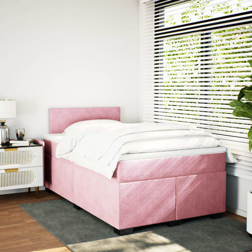 Slatted bed base with mattress Rose 120x200 cm Velvet