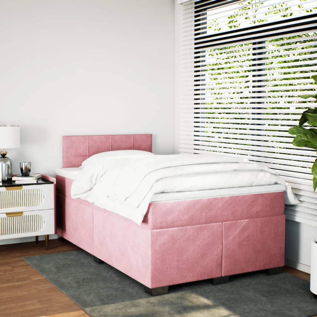 Slatted bed base with mattress Rose 120x200 cm Velvet