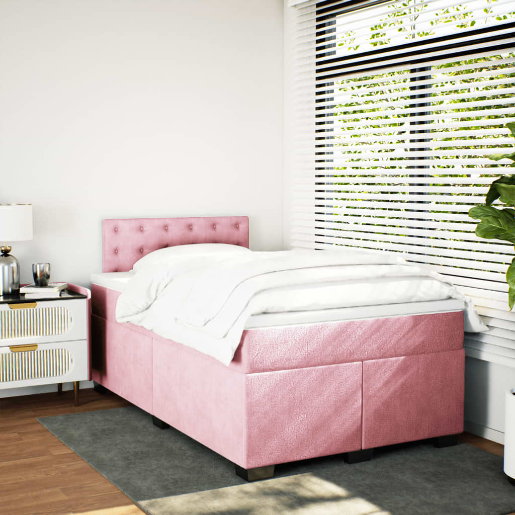 Slatted bed base with mattress Rose 120x200 cm Velvet