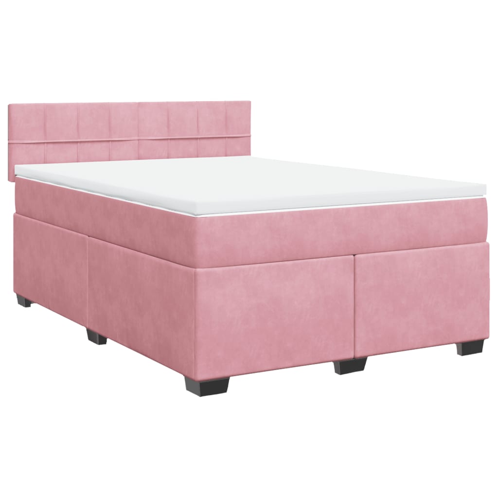 Slatted bed base with mattress Rose 140x190 cm Velvet