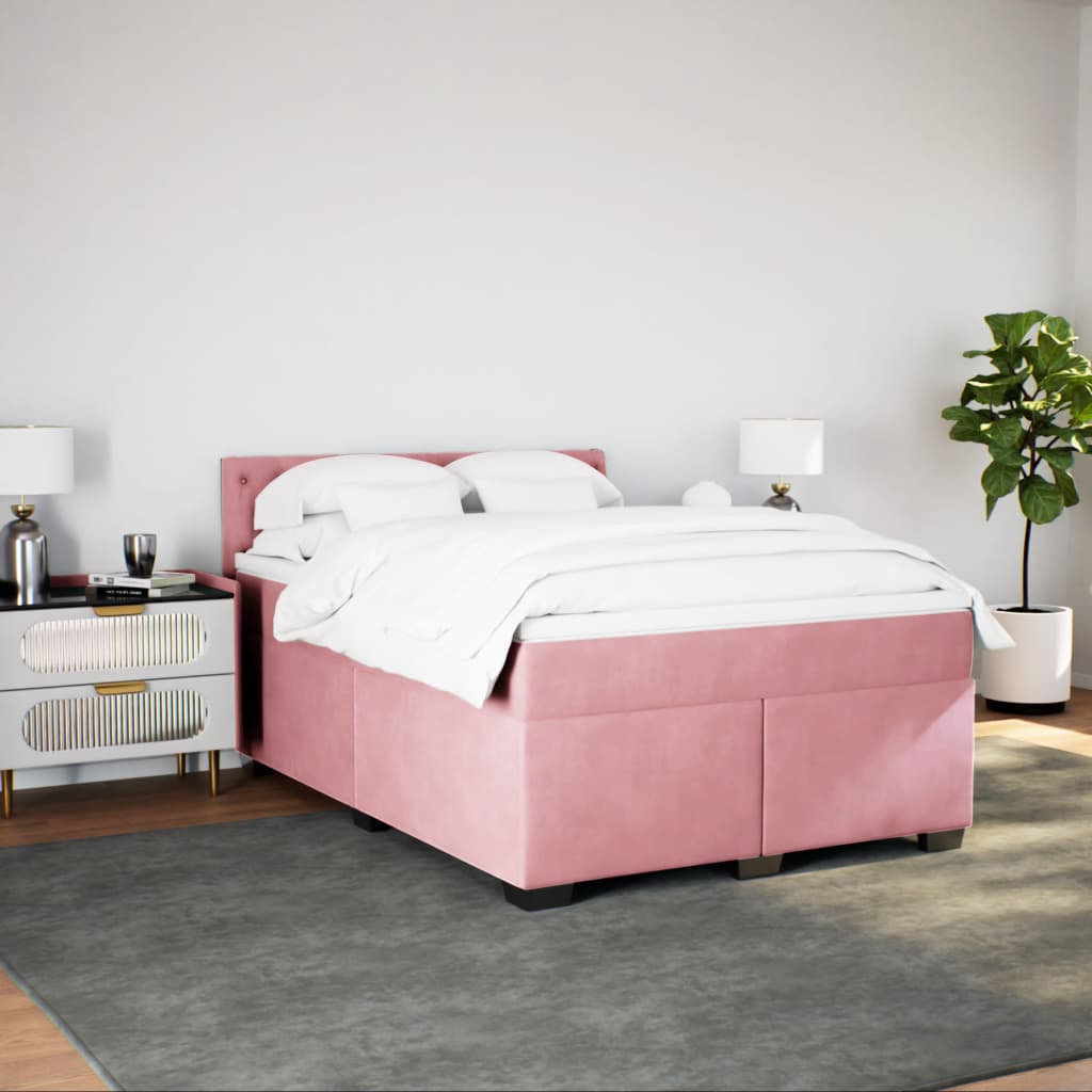 Slatted bed base with mattress Rose 140x190 cm Velvet