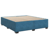 Slatted bed base and mattress Blue 200x200 cm velvet