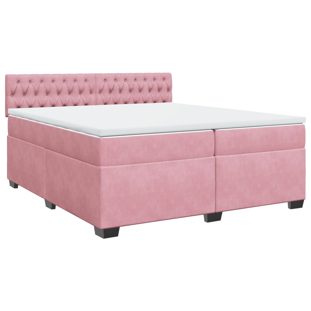 Sommier à lattes de lit avec matelas Rose 200x200 cm Velours