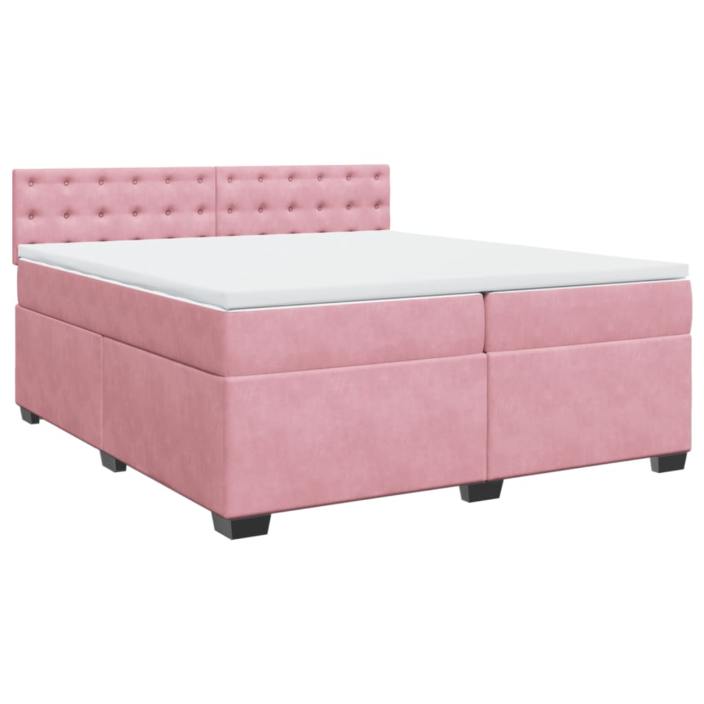 Sommier à lattes de lit avec matelas Rose 200x200 cm Velours