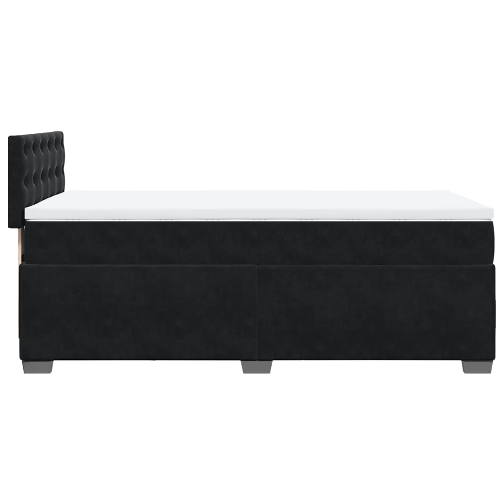 Sommier à lattes de lit avec matelas noir simple velours