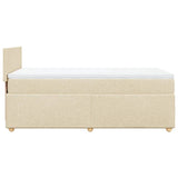 Sommier à lattes de lit avec matelas Crème 80x200 cm Tissu