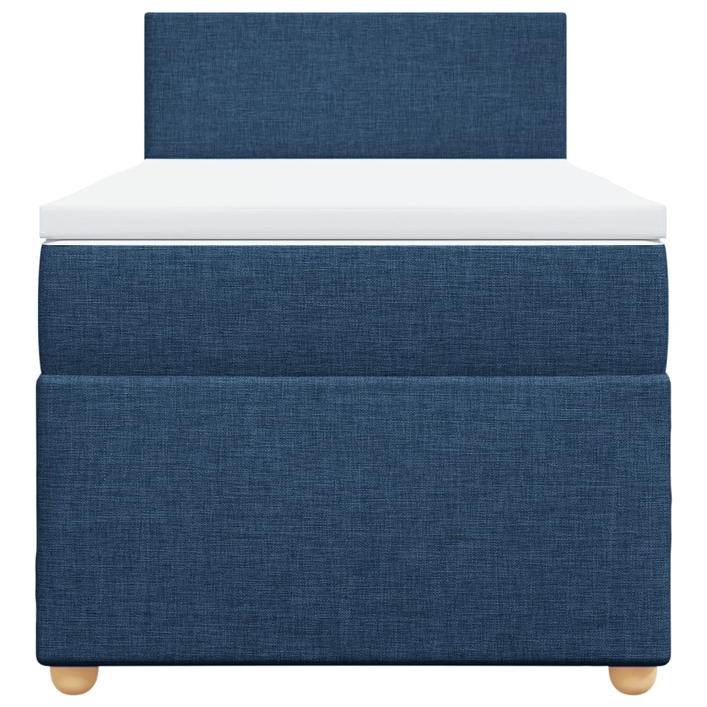 Slatted bed base with mattress Blue 80x200 cm Fabric