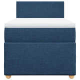 Slatted bed base with mattress Blue 80x200 cm Fabric