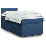 Slatted bed base with mattress Blue 80x200 cm Fabric