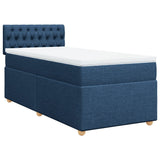 Slatted bed base with mattress Blue 80x200 cm Fabric