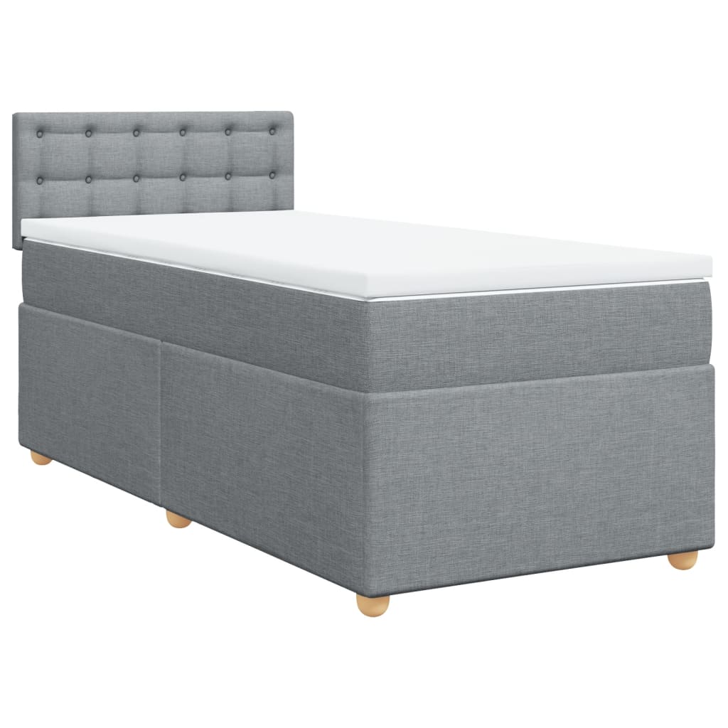 Sommier à lattes de lit avec matelas gris clair 80x200 cm tissu