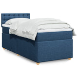 Slatted bed base with mattress Blue 80x200 cm Fabric