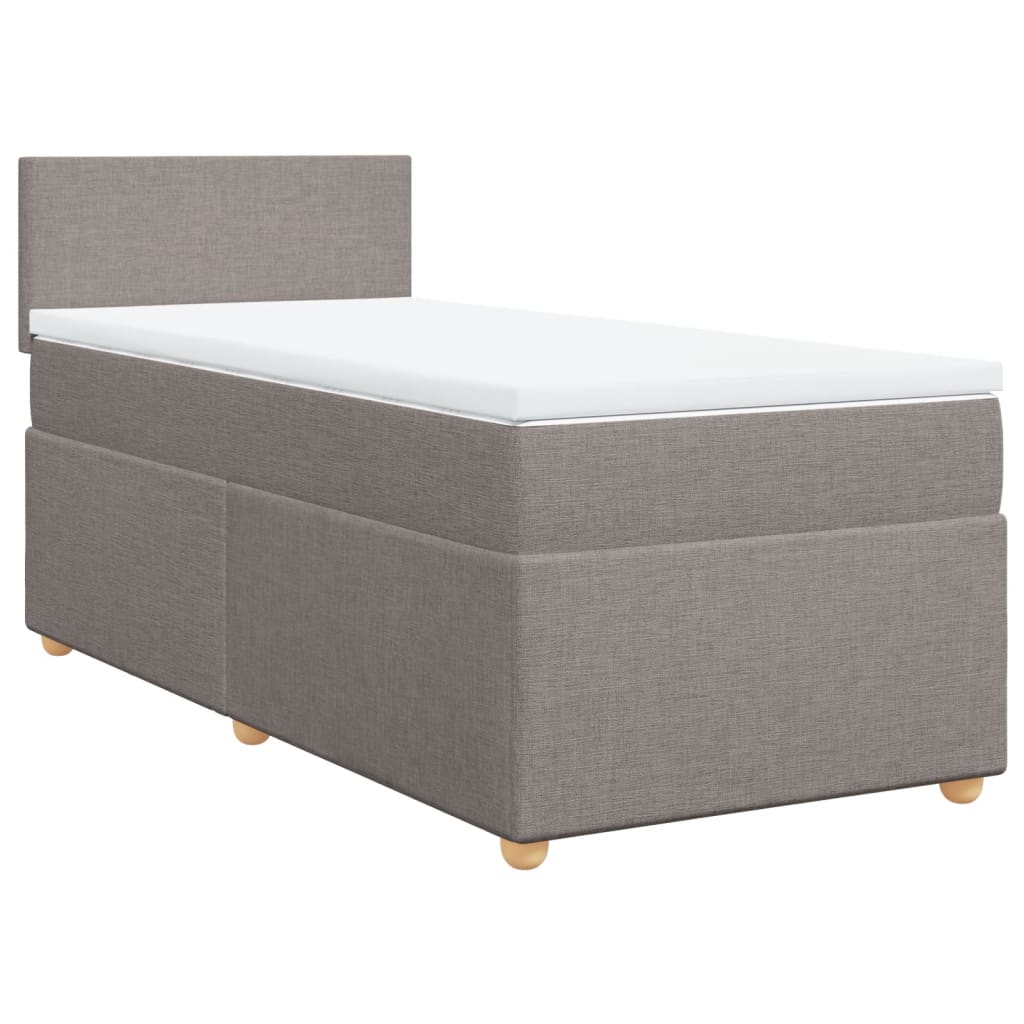 Sommier à lattes de lit avec matelas Taupe 90x190 cm Tissu