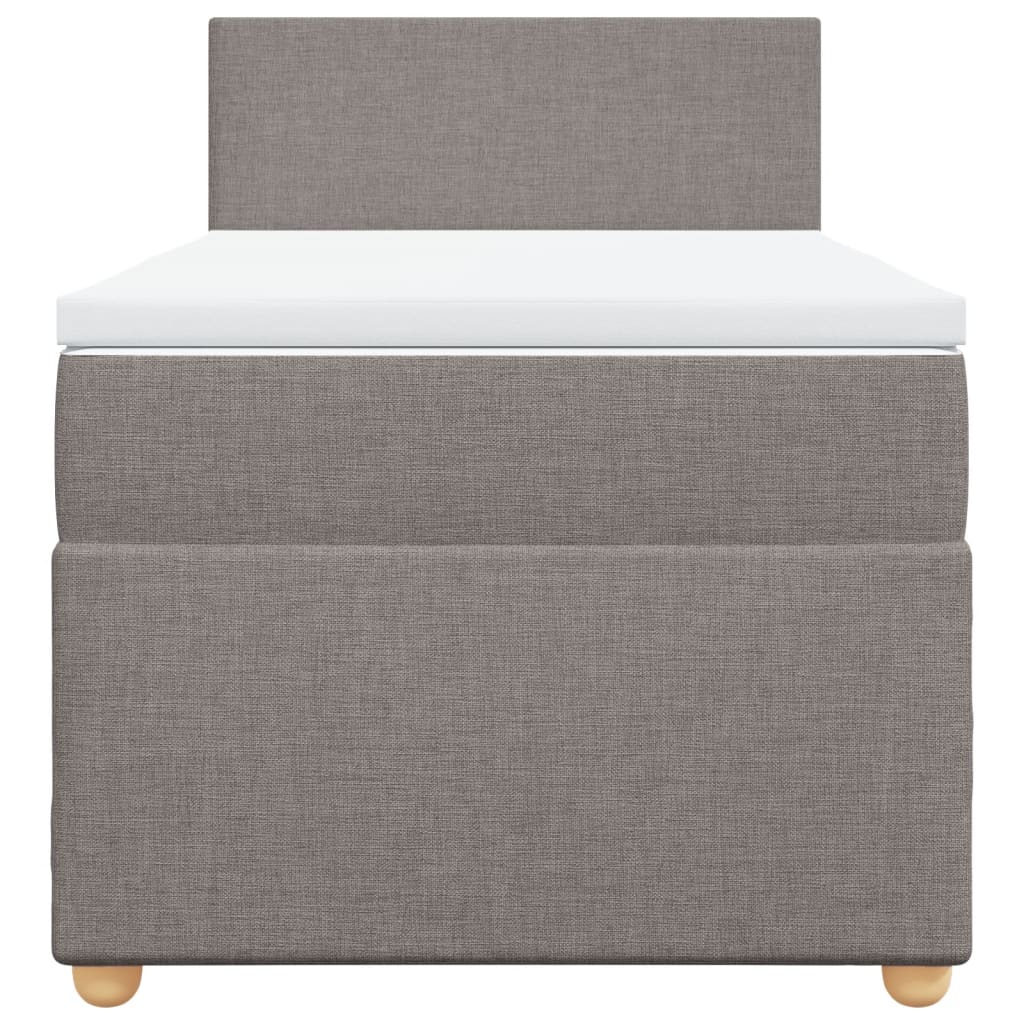 Sommier à lattes de lit avec matelas Taupe 90x190 cm Tissu