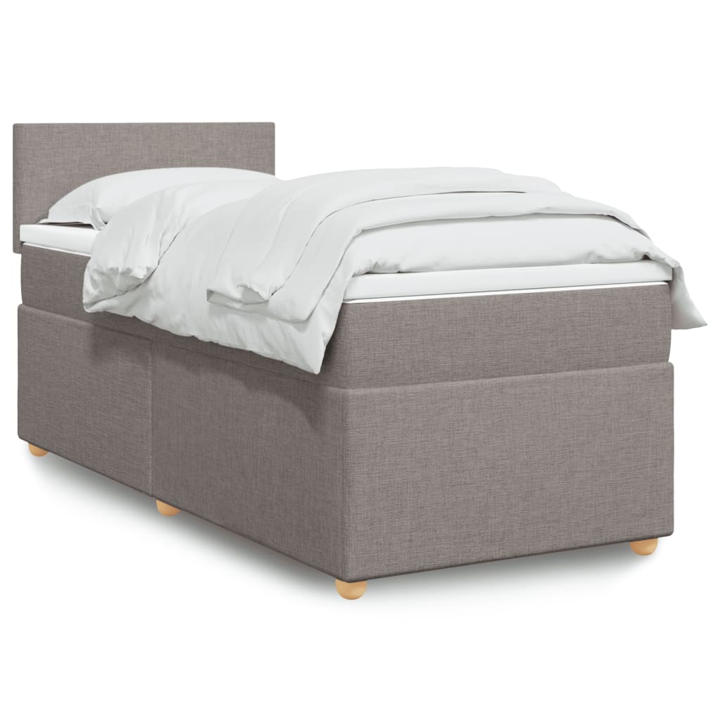 Sommier à lattes de lit avec matelas Taupe 90x190 cm Tissu