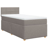 Slatted bed base with mattress Taupe 90x190 cm Fabric