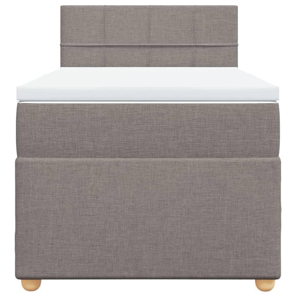 Slatted bed base with mattress Taupe 90x190 cm Fabric