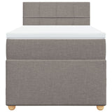 Slatted bed base with mattress Taupe 90x190 cm Fabric