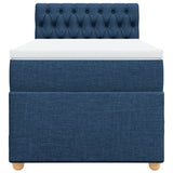 Slatted bed base with mattress Blue 90x190 cm Fabric