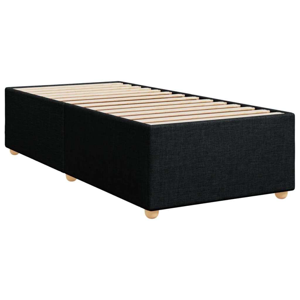 Slatted bed base with mattress Black 90x200 cm Fabric