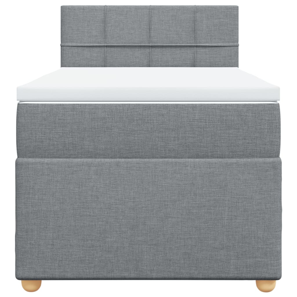 Sommier à lattes de lit avec matelas Gris clair 90x200 cm Tissu