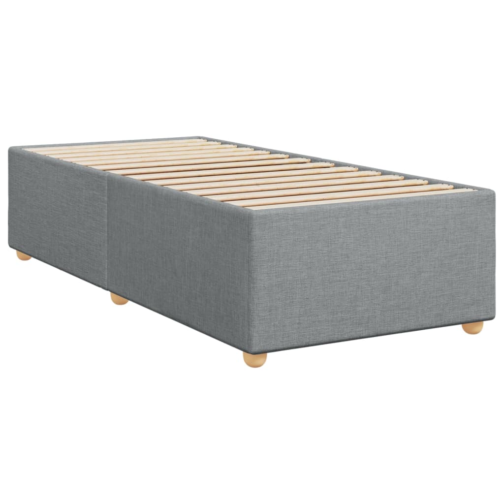 Sommier à lattes de lit avec matelas Gris clair 90x200 cm Tissu