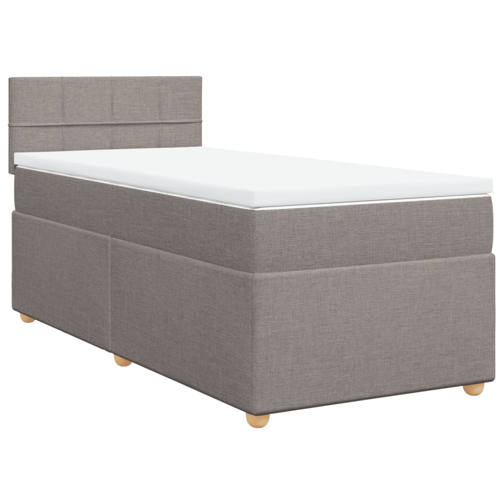 Sommier à lattes de lit avec matelas Taupe 90x200 cm Tissu